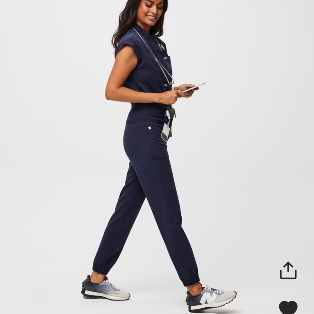 Figs Rafaela Cargo Scrub Jumpsuit - navy sz S